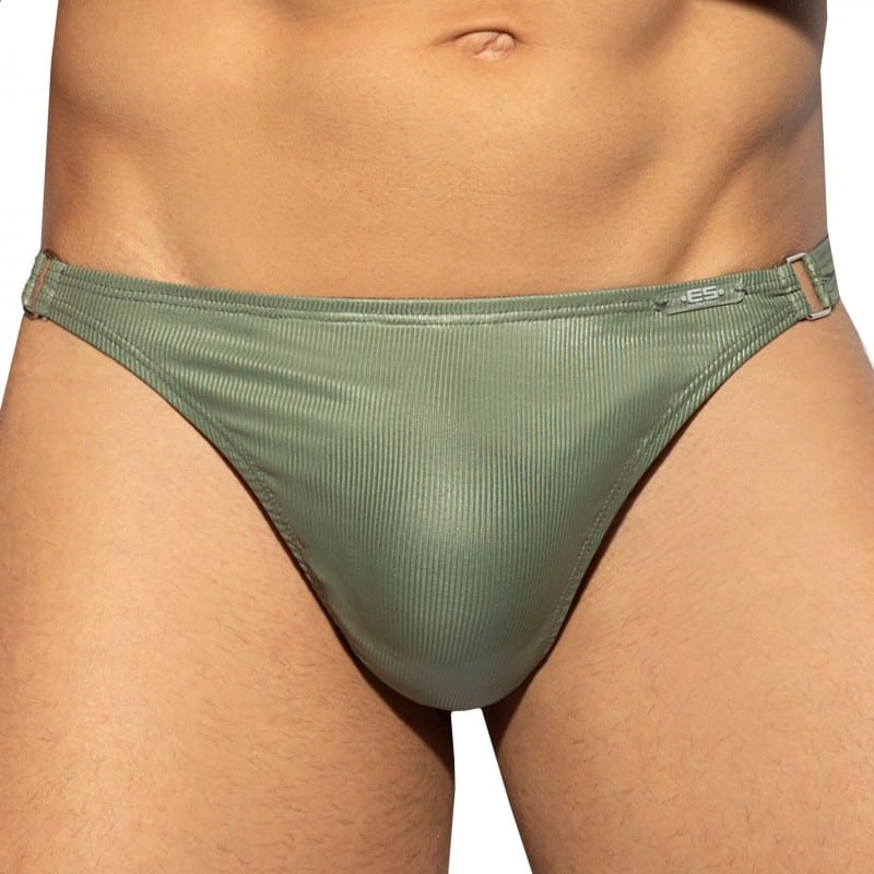 ES Collection Shiny Recycled Rib Thong - Khaki