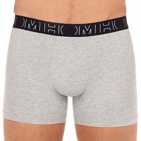 HOM Lot de 3 Boxers Patrick Coton Noir - Anthracite - Gris Chiné