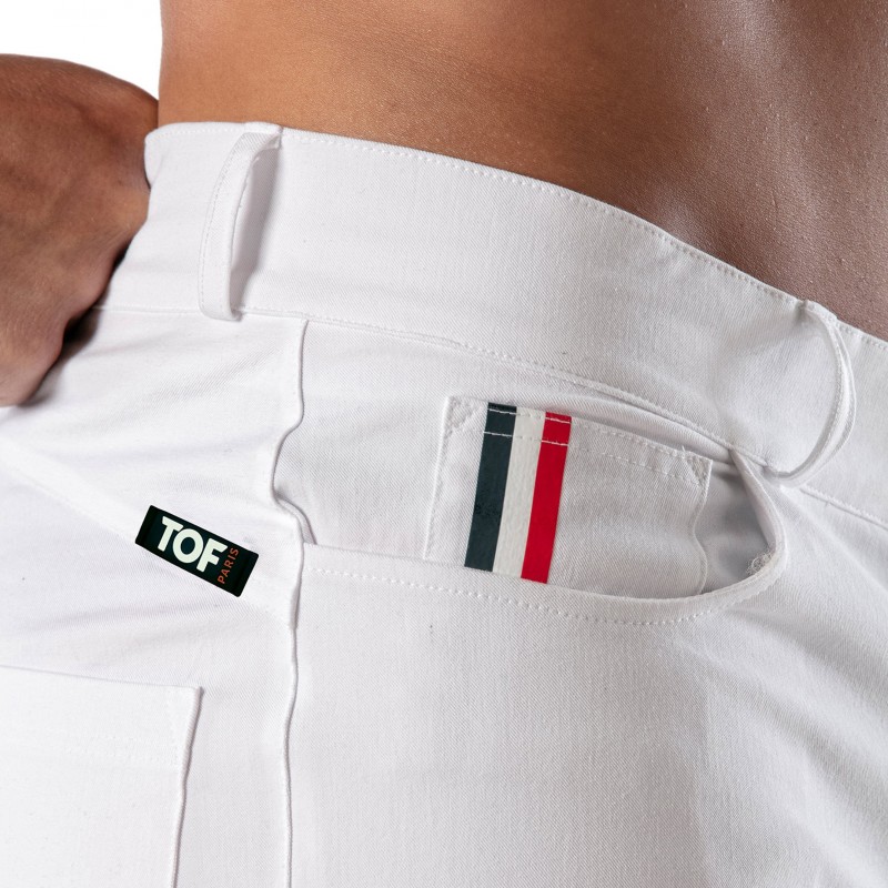 TOF Paris Bermuda Chino Patriot Blanc