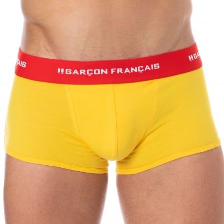 Garçon Français Boxer Court Coton Citron
