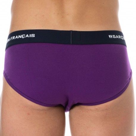 Garçon Français Slip Coton Aubergine