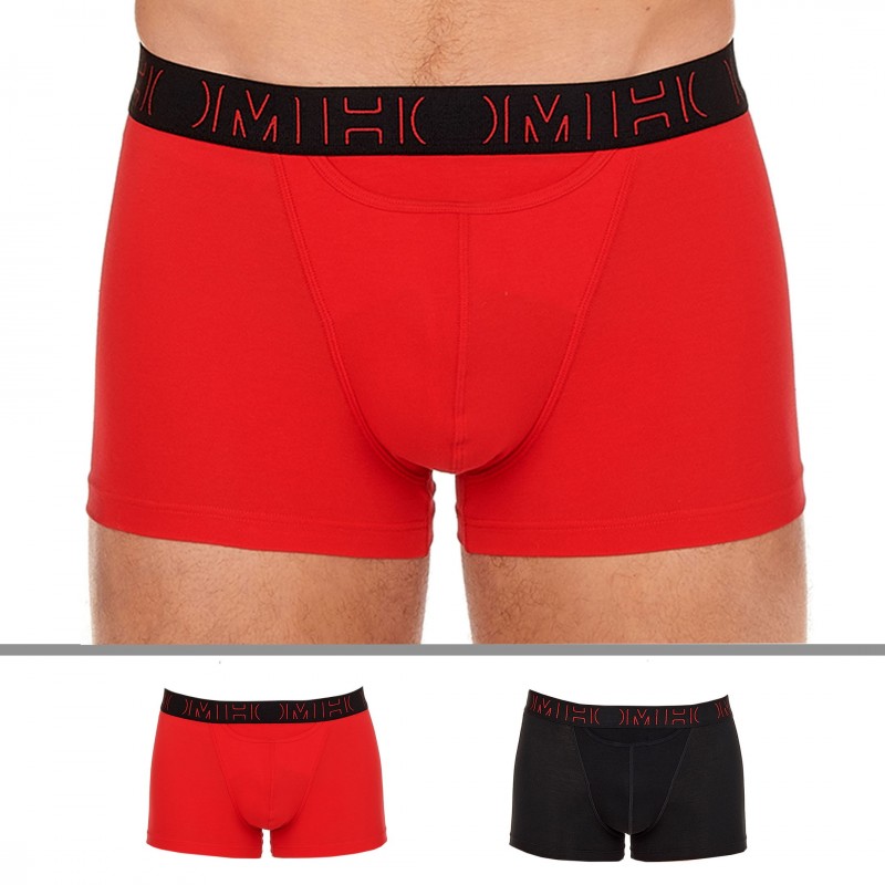 HOM Lot de 2 Boxers H01  Noir - Rouge