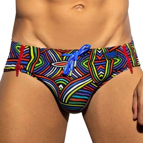 ES Collection Labyrinth Swim Briefs - Black