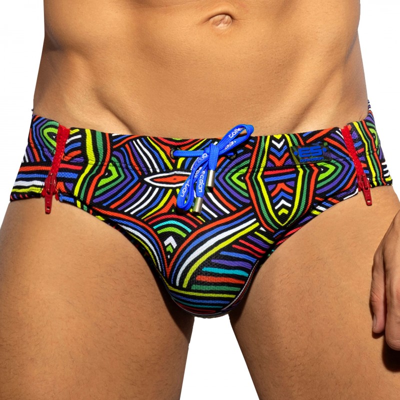 ES Collection Labyrinth Swim Briefs - Black