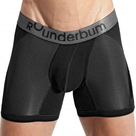 Rounderbum Boxer Long Anatomic Coton Noir