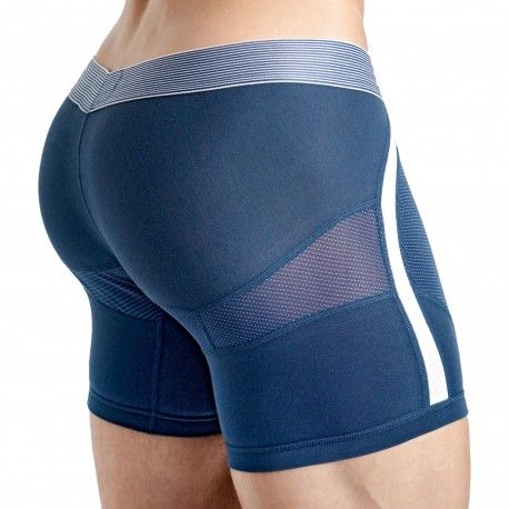 Rounderbum Boxer Long Anatomic Coton Bleu Marine