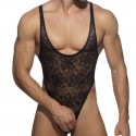 Addicted Flowery Lace Body Thong - Black