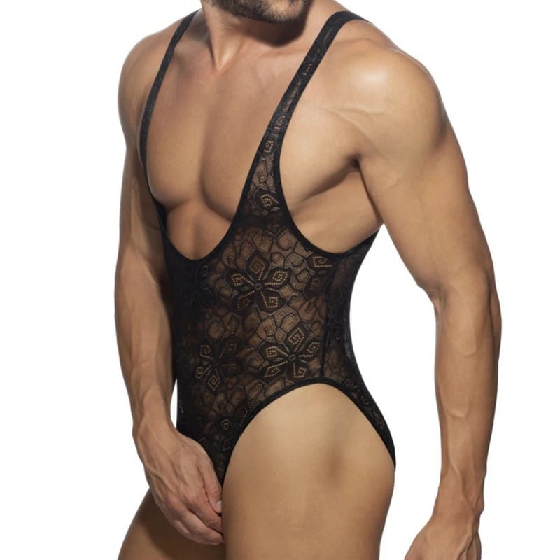 Addicted Flowery Lace Bodysuit - Black
