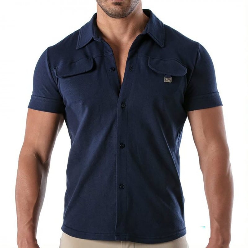 TOF Paris Patriot Cotton Shirt  - Navy