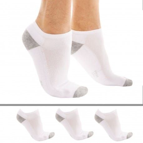 DIM Lot de 3 Paires de Socquettes Sport Blanches