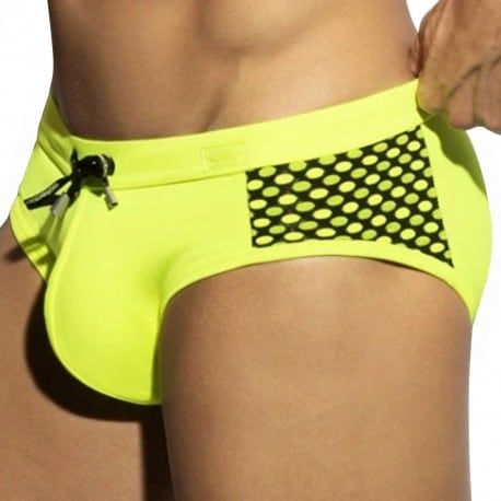 ES Collection Slip de Bain Disco Pop Jaune Fluo