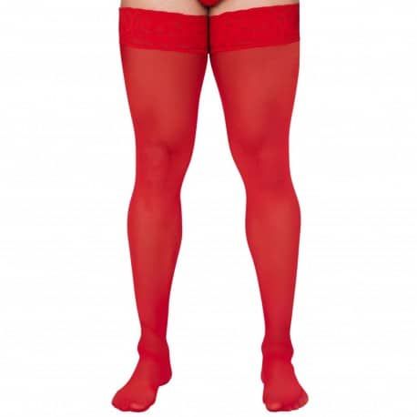  Mesh Thigh-Highs - Red