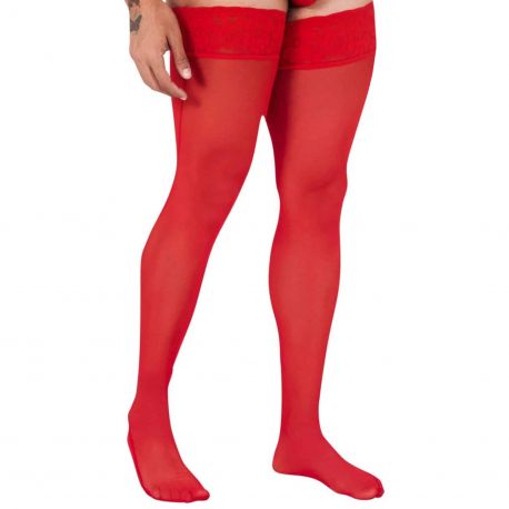  Mesh Thigh-Highs - Red