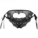  Lace Heart Bikini Briefs - Black