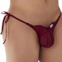  Slip Bikini Dentelle Cœur Bordeaux