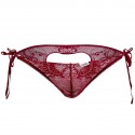  Slip Bikini Dentelle Cœur Bordeaux