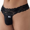  Lace-Up Lace Thong - Black