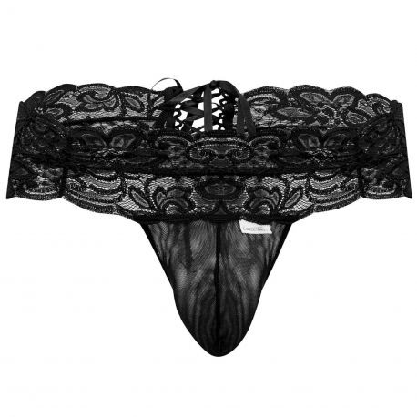  String Dentelle à Lacets Noir
