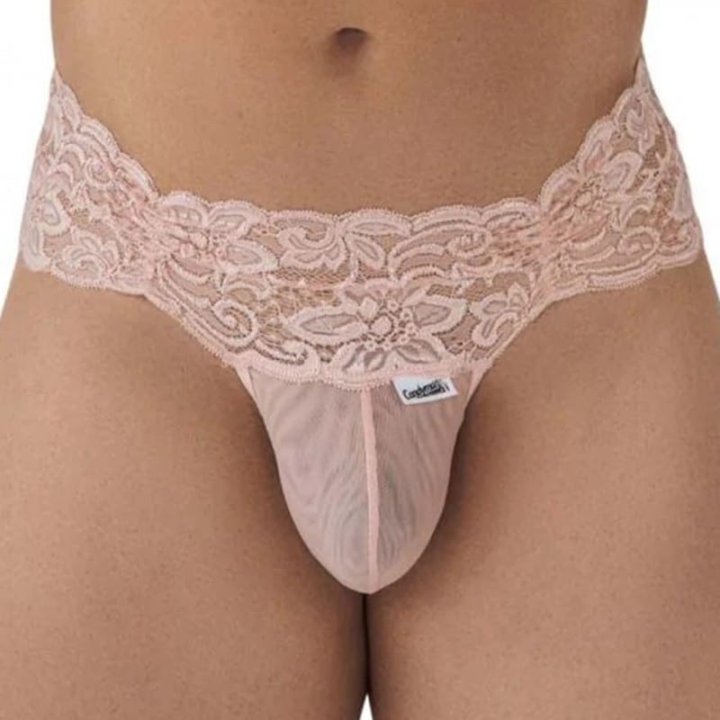  Lace-Up Lace Thong - Pink