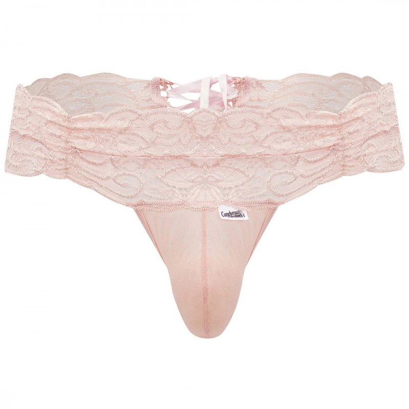  String Dentelle à Lacets Rose