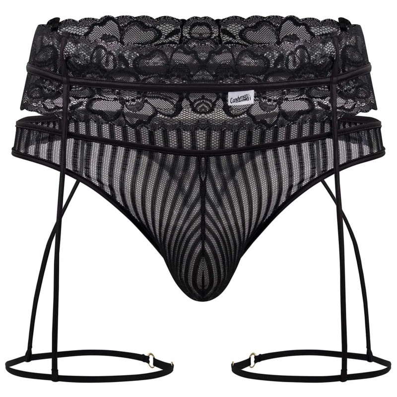  Garter Thong - Black