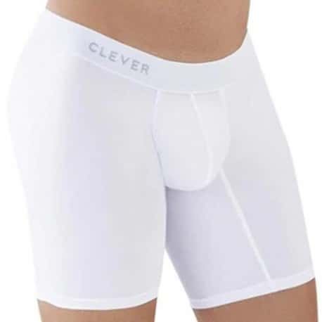  Classic Match Microfiber Long Boxer Briefs - White