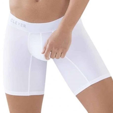  Classic Match Microfiber Long Boxer Briefs - White