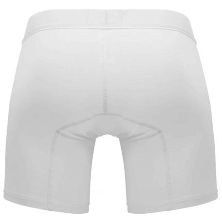  Classic Match Microfiber Long Boxer Briefs - White