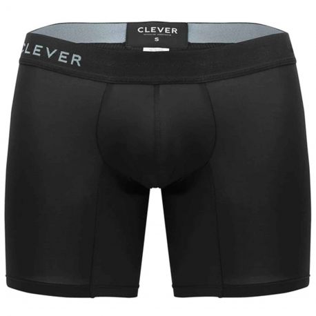  Classic Match Microfiber Long Boxer Briefs - Black