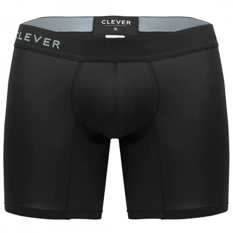  Classic Match Microfiber Long Boxer Briefs - Black