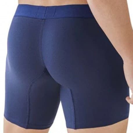  Boxer Long Caribbean Coton Bleu Marine
