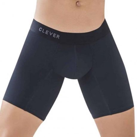 Caribbean Cotton Long Boxer Briefs - Black