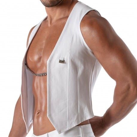 TOF Paris Gilet à Chaîne Patriot Blanc
