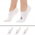 Calvin Klein Lot de 3 Paires de Chaussettes Invisibles Albert Blanches