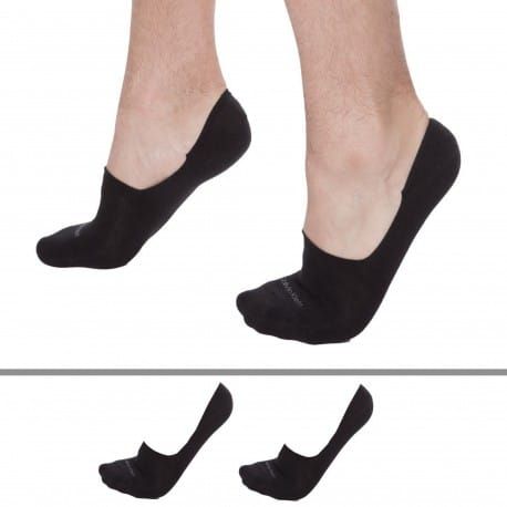 Lot de 2 Paires de Chaussettes Invisibles Luca Noires