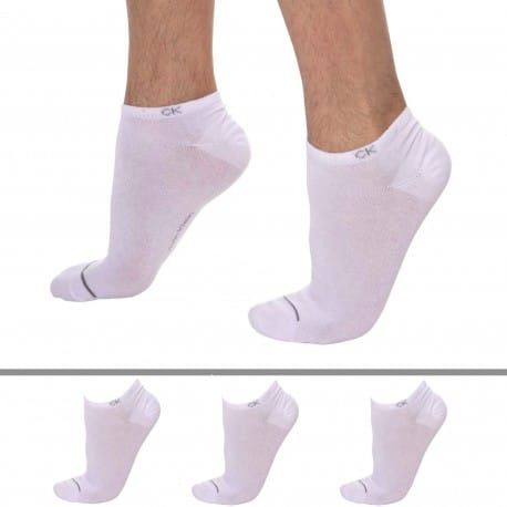 Calvin Klein Lot de 3 Paires de Socquettes Thomas Blanches