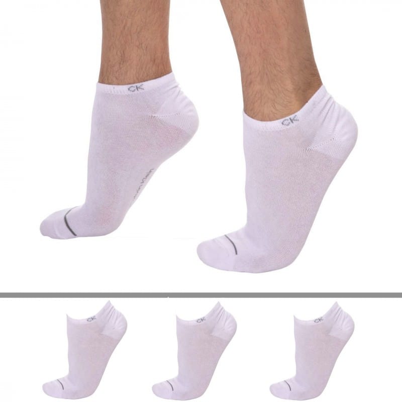Calvin Klein Lot de 3 Paires de Socquettes Thomas Blanches