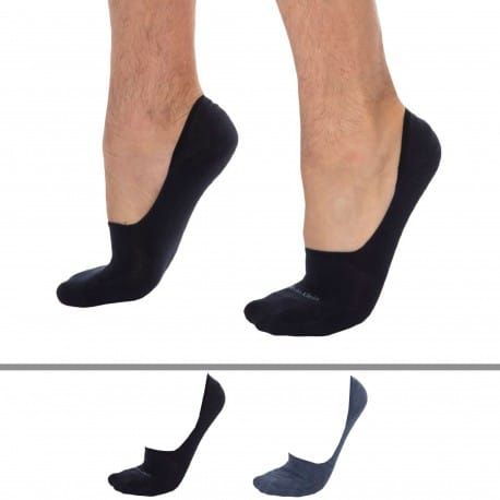 Calvin Klein Lot de 2 Paires de Chaussettes Invisibles Luca Marine - Denim
