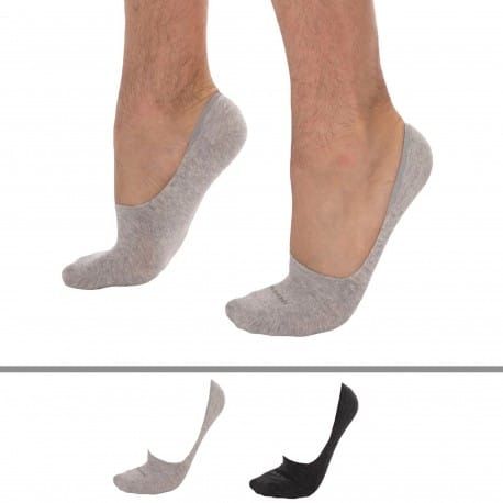 Calvin Klein Lot de 2 Paires de Chaussettes Invisibles Luca Gris Clair - Anthracite