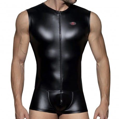 AD Fetish Body Boxer Front Zip Rub Cockring Noir