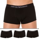 Emporio Armani Lot de 3 Boxers Pure Cotton Noirs