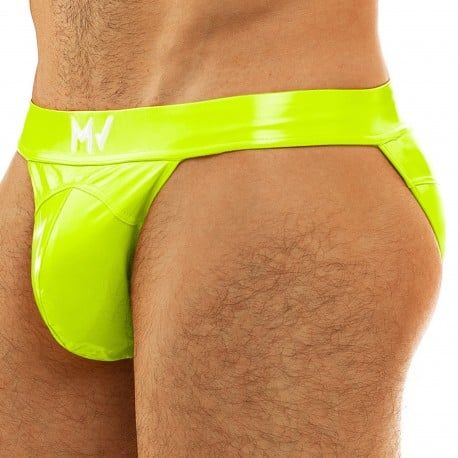 Modus Vivendi Viral Vinyl Tanga Briefs - Neon Yellow