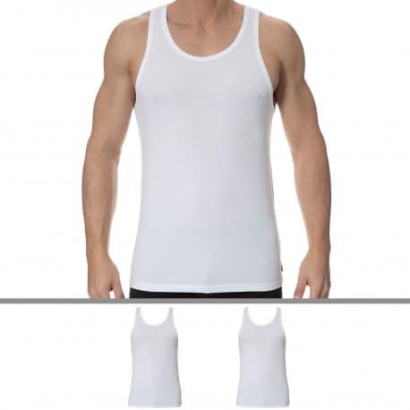 Calvin Klein Lot de 2 Débardeurs Modern Cotton Stretch Blancs