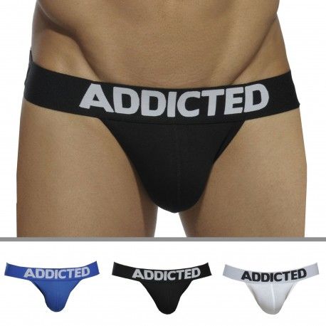 3-Pack My Basic Jockstraps - White - Black - Royal