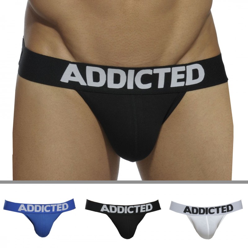 Lot de 3 Jock Straps My Basic Blanc - Noir - Royal