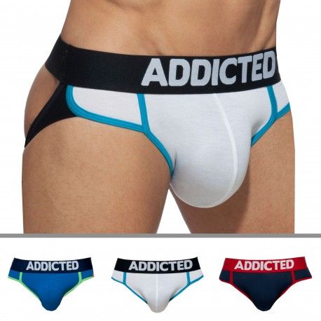 Addicted Lot de 3 Jock Straps Second Skin Blanc - Marine - Bleu Roi
