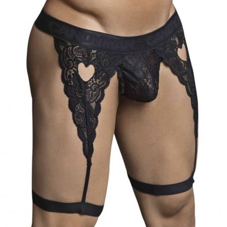  String Jarretière Dentelle Noir