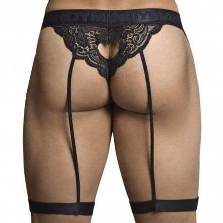 String Jarretière Dentelle Noir