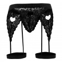  Lace Garter Thong - Black