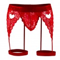  Lace Garter Thong - Red